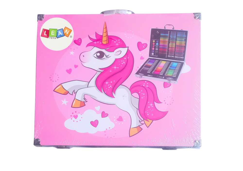 Set pictura cu model unicorn, roz, 150 piese, 3 x 31 x 5 cm, Lean 20390