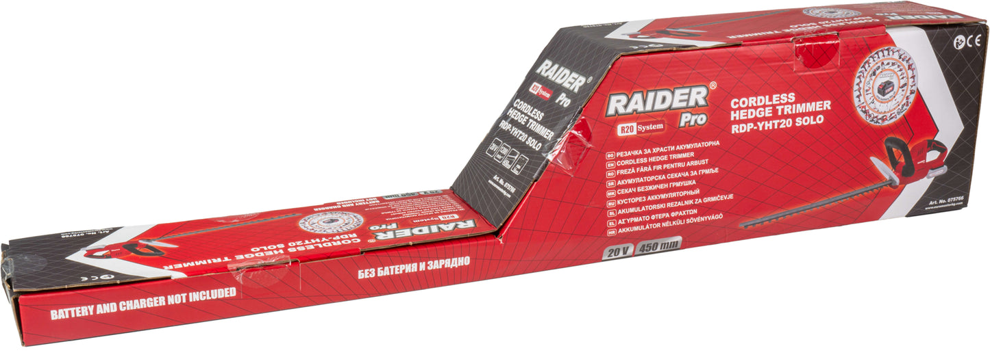 Foarfeca electrica pentru gard viu Solo (fara acumulator si incarcator) RDP-YHT20, 45 cm, 14 mm, Raider 075766
