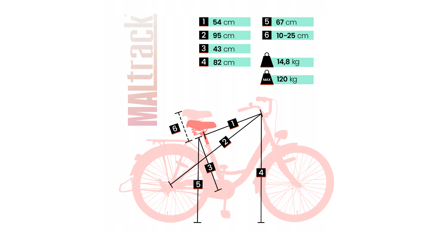 Bicicleta de oras SS White / Milk, 26", MalTrack 111664