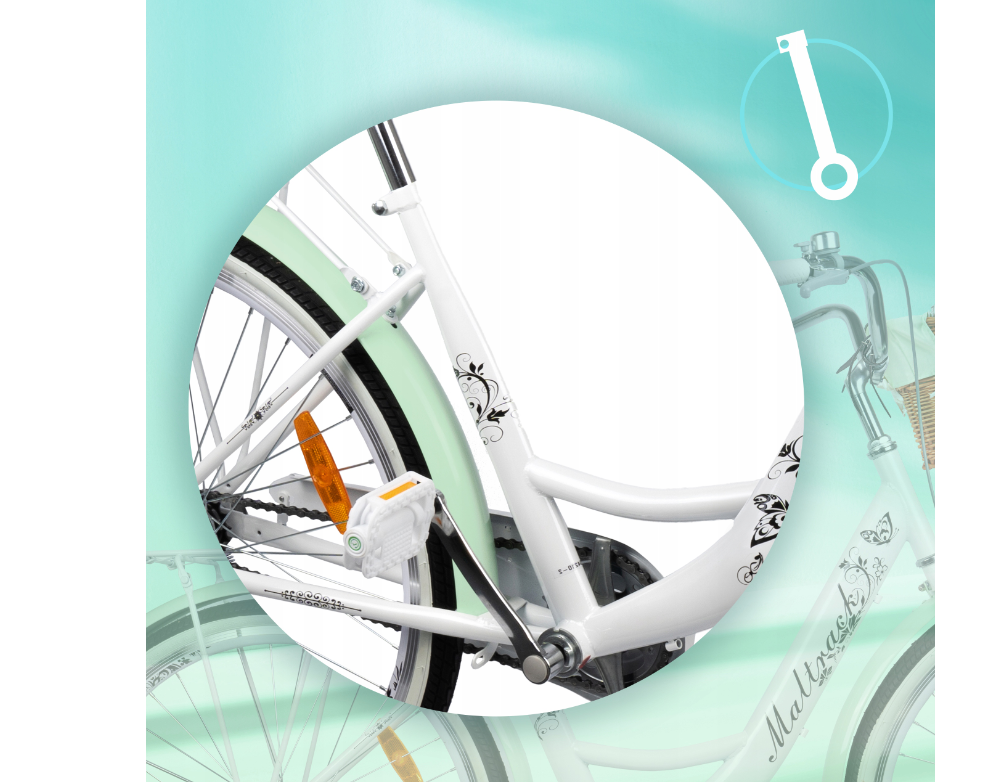 Bicicleta de oras SS White / Milk, 26", MalTrack 111664