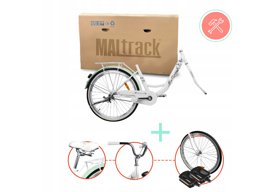 Bicicleta de oras SS White / Milk, 26", MalTrack 111664