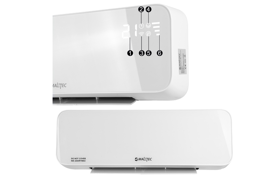 Aeroterma de perete, 2000 W, telecomanda si Wi-Fi, MalTec 111273