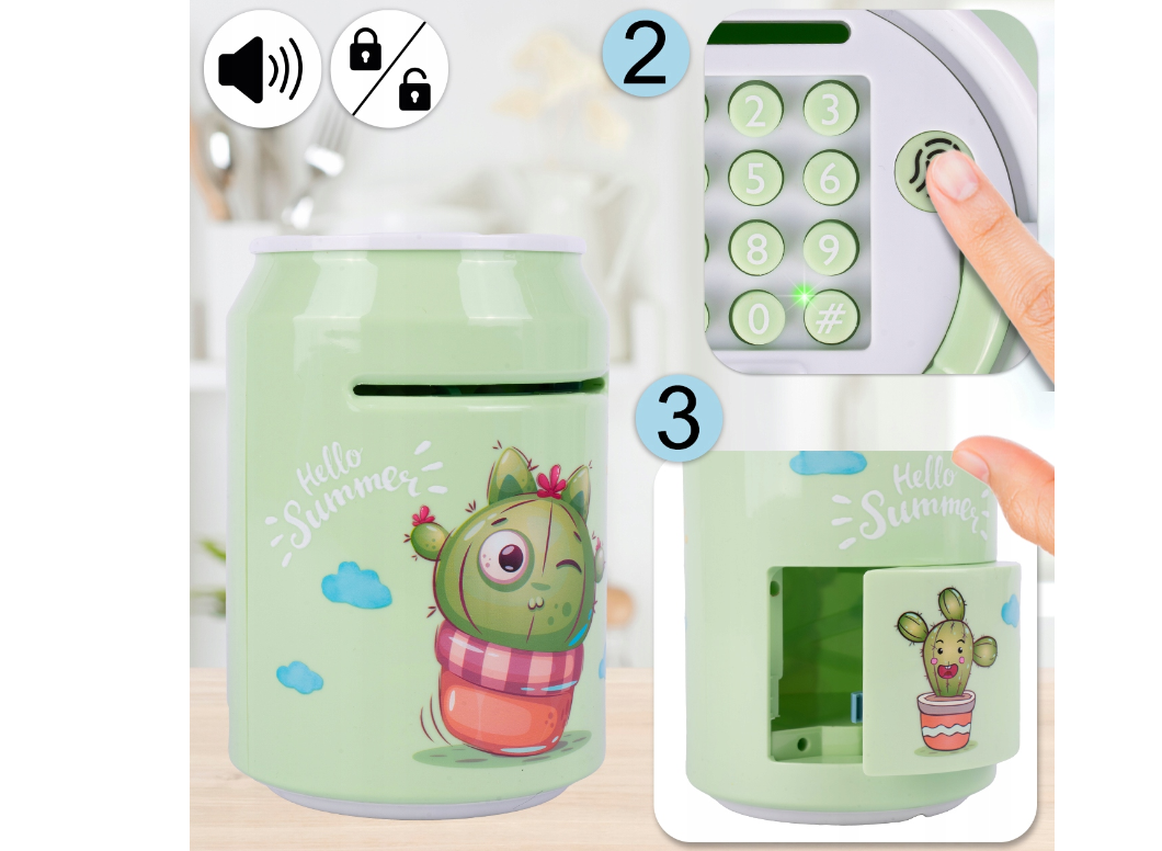 Pusculita interactiva tip seif, verde, MalPlay 111630