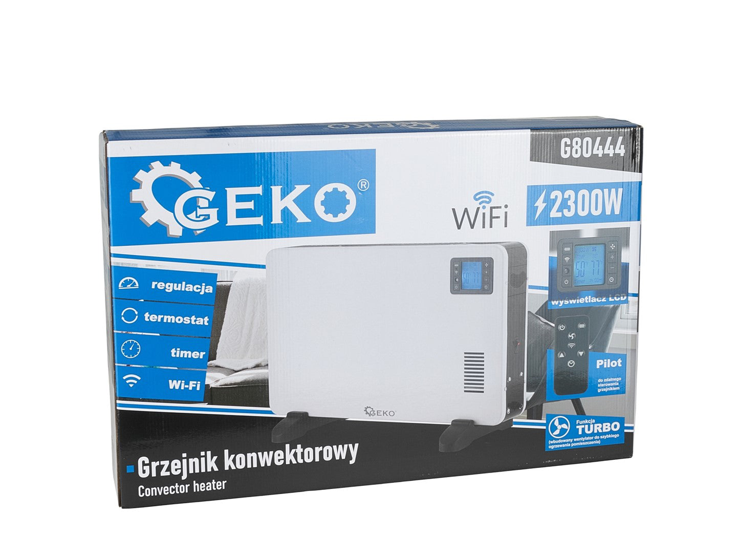 Convector LCD cu telecomanda si Wi-Fi, 2300 W, Geko G80444