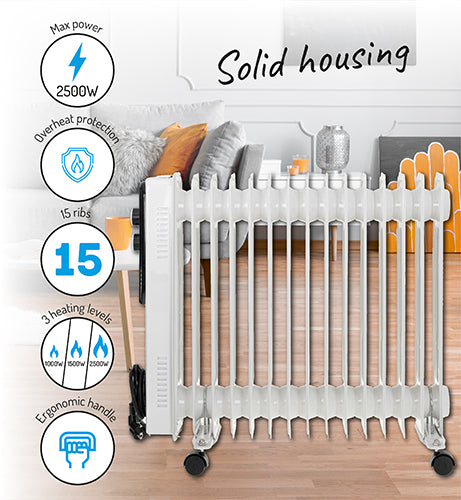 Radiator electric, 2500 W, alb, Adler AD7819