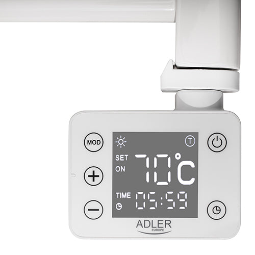 Calorifer electric cu panou LED, 14 bare, alb, 50 x 5.3 x 90 cm, Adler AD7824