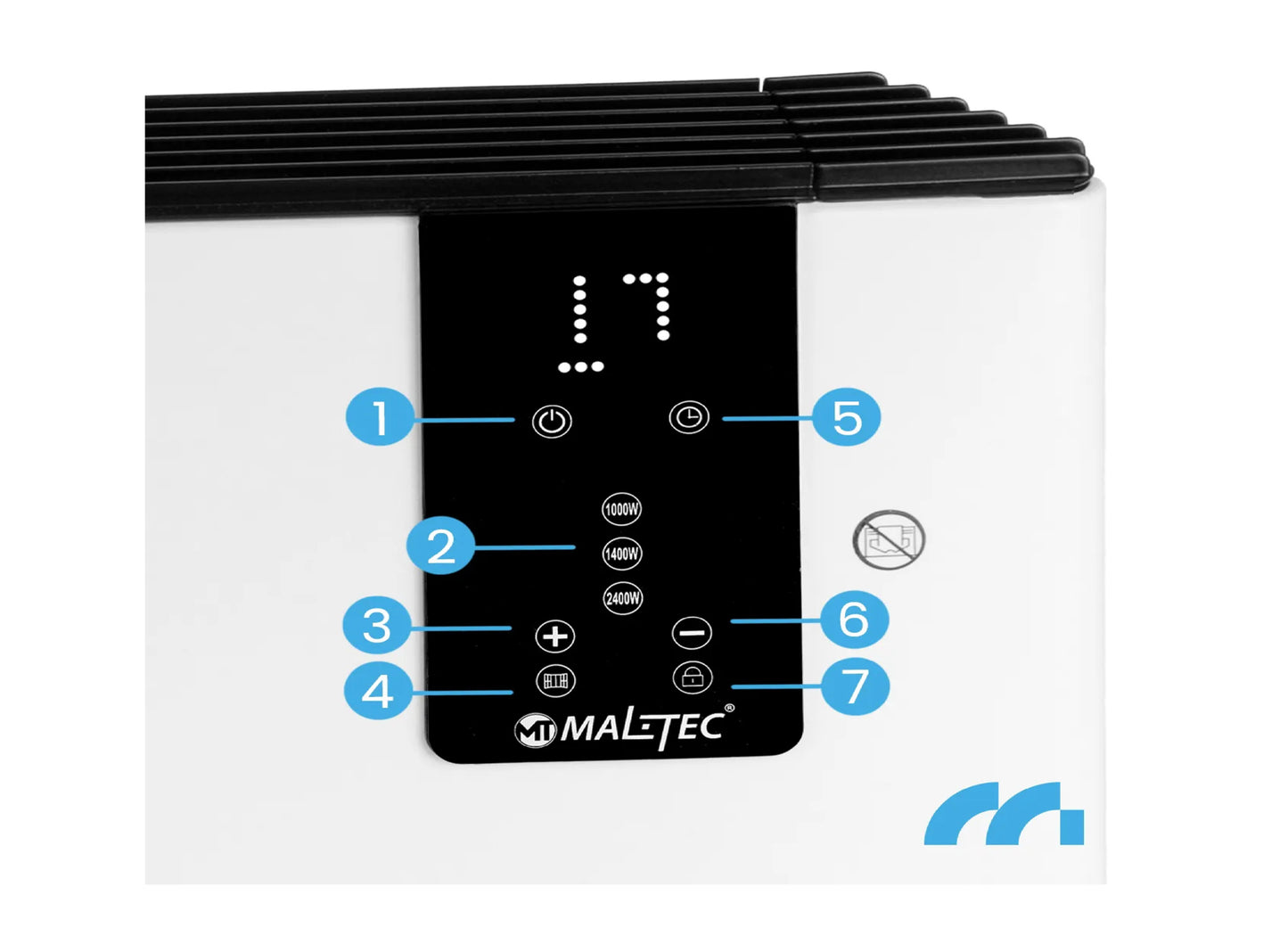 Convector electric cu termostat CH2400DW-PRO, 2400 W, MalTec 111955