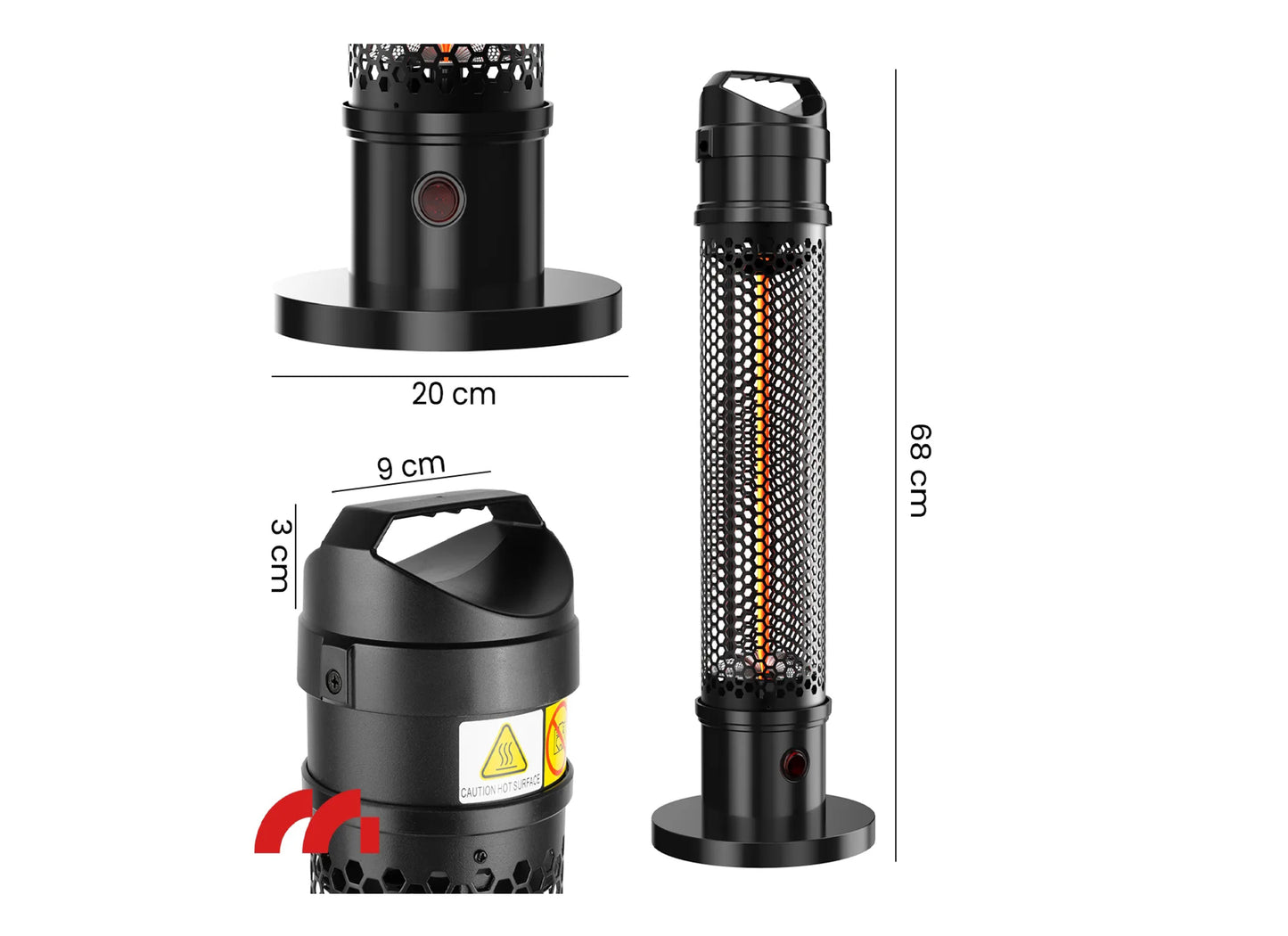 Incalzitor cu infrarosu INFRA1200, 360°, 1200 W, MalTec 111939