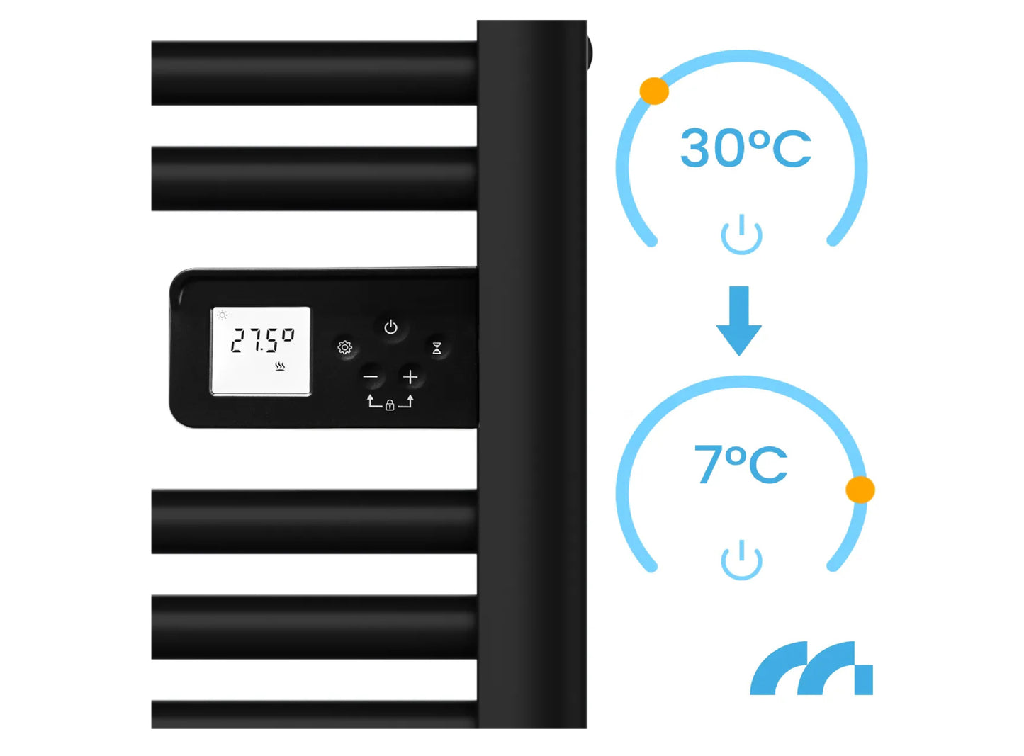 Calorifer electric pentru baie BH500W-BL, 500 W, MalTec 112040