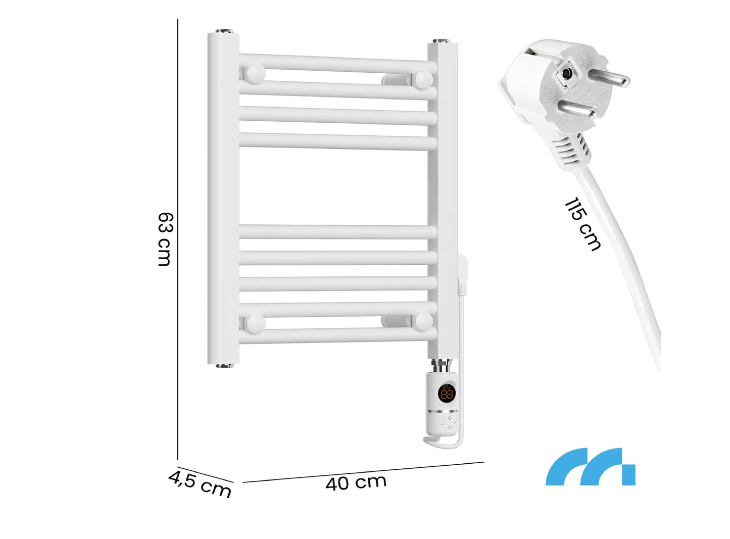 Calorifer electric pentru baie BH300W-WH, 300 W, alb, MalTec 112041