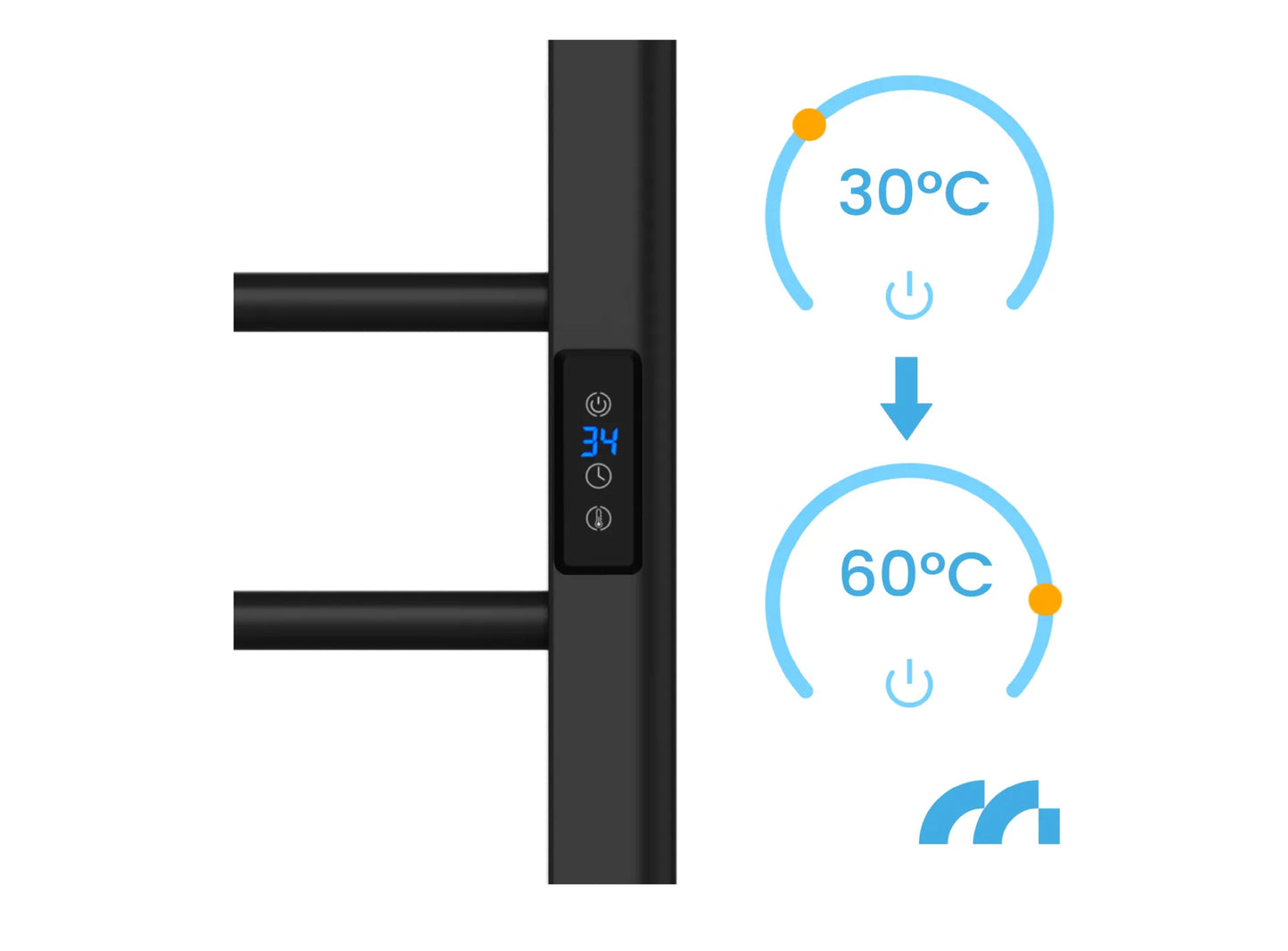 Calorifer elecftric pentru baie BH200W-BL, 200 W, negru, MalTec 112043