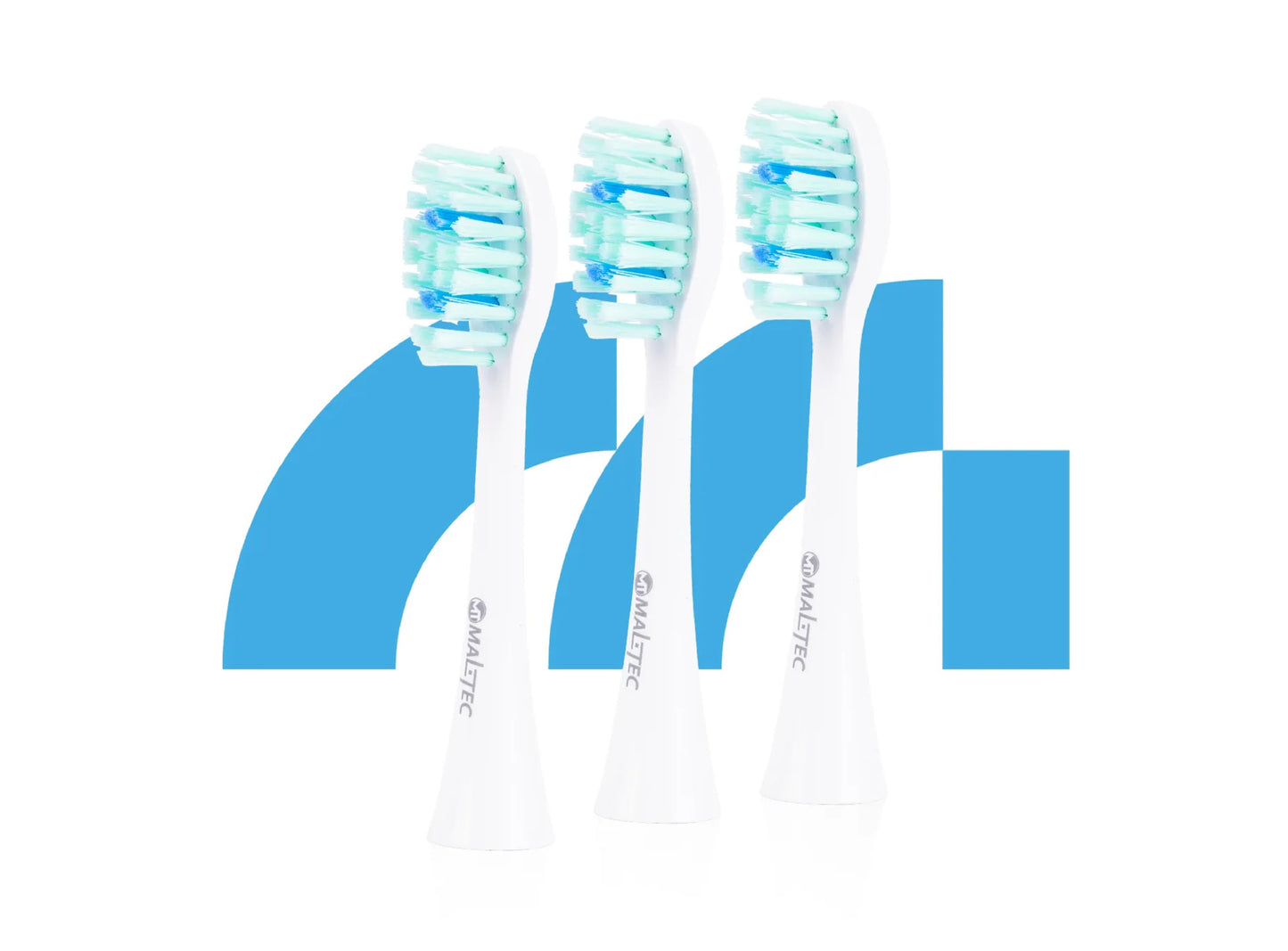 Set 3 capete de periuta pentru periuta de dinti electrica, alb, MalTec 111929