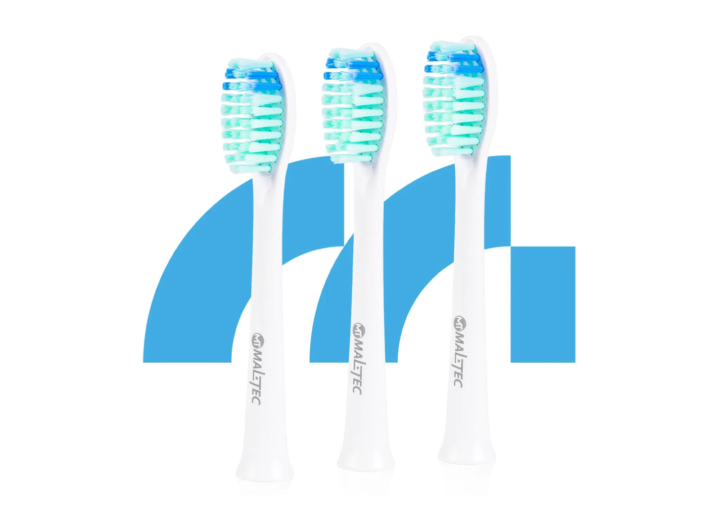 Set 3 capete de periuta pentru periuta de dinti electrica, alb, MalTec 111930