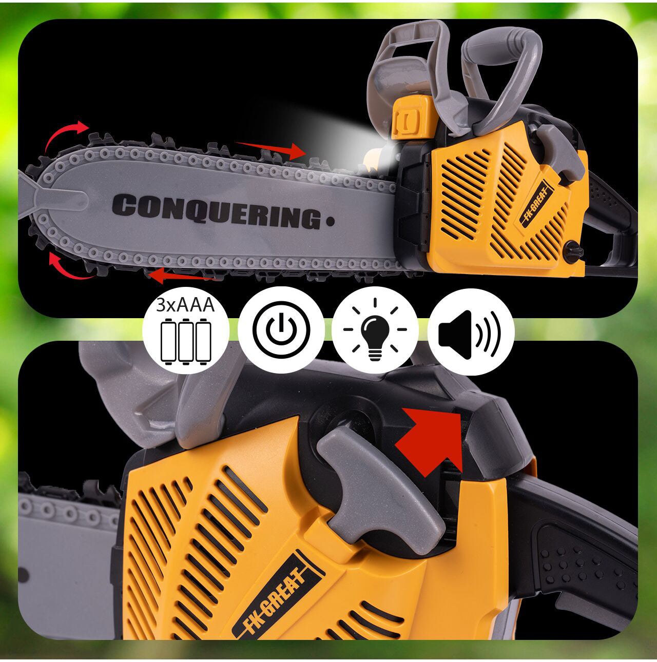 Set fierastrau cu casca si lanterna, MalPlay 111601