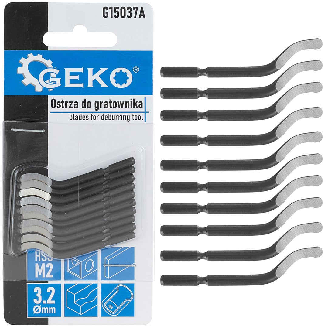 Set lame HSS M2 pentru dispozitivul de debavurare G15037, 10 elemente, Geko G15037A