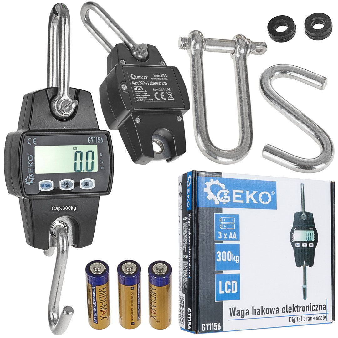 Cantar electronic cu carlig, capacitate maxima 300 kg, Geko G71156