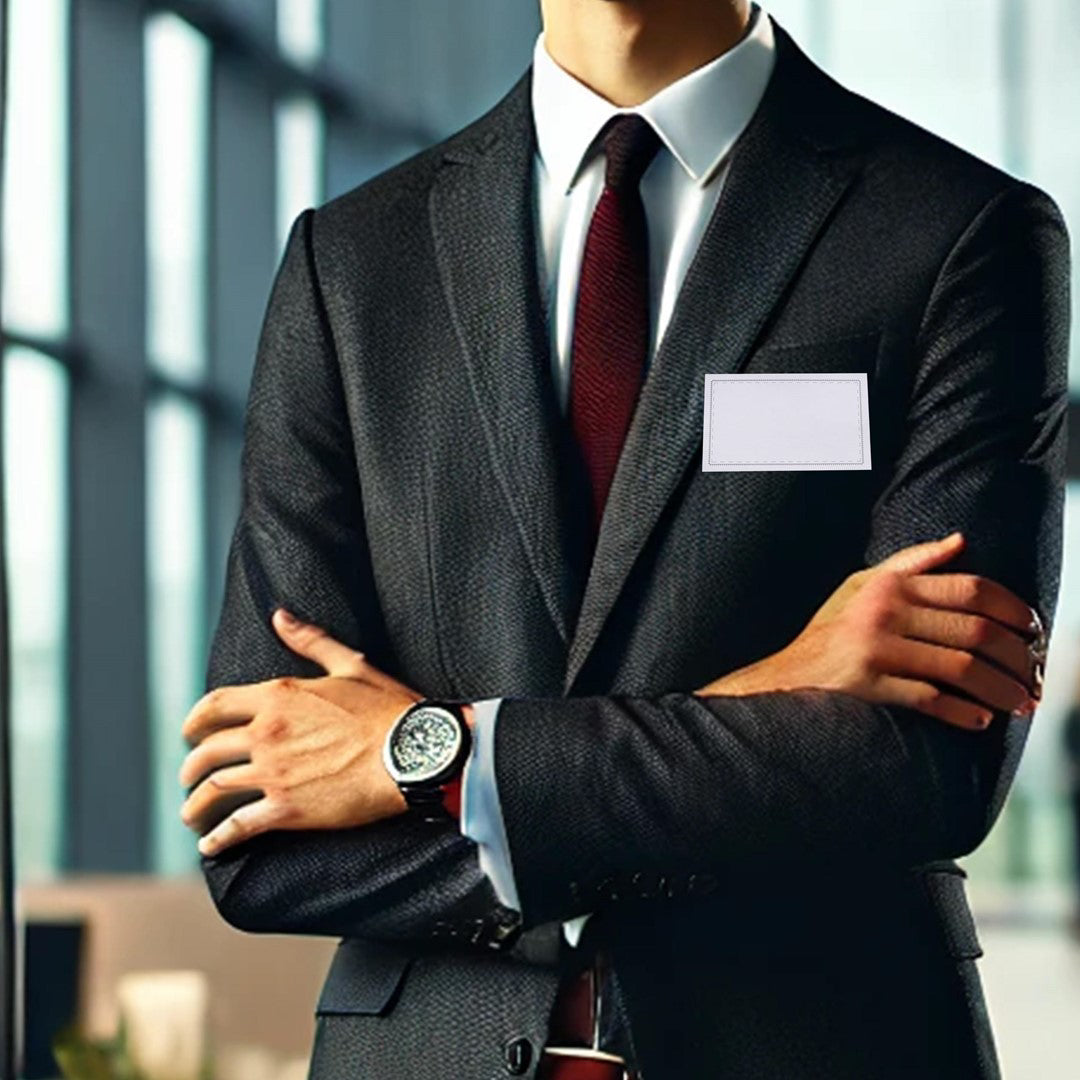 Ecuson de prezentare cu ac de siguranta, 90 x 56 mm, Geko G79971