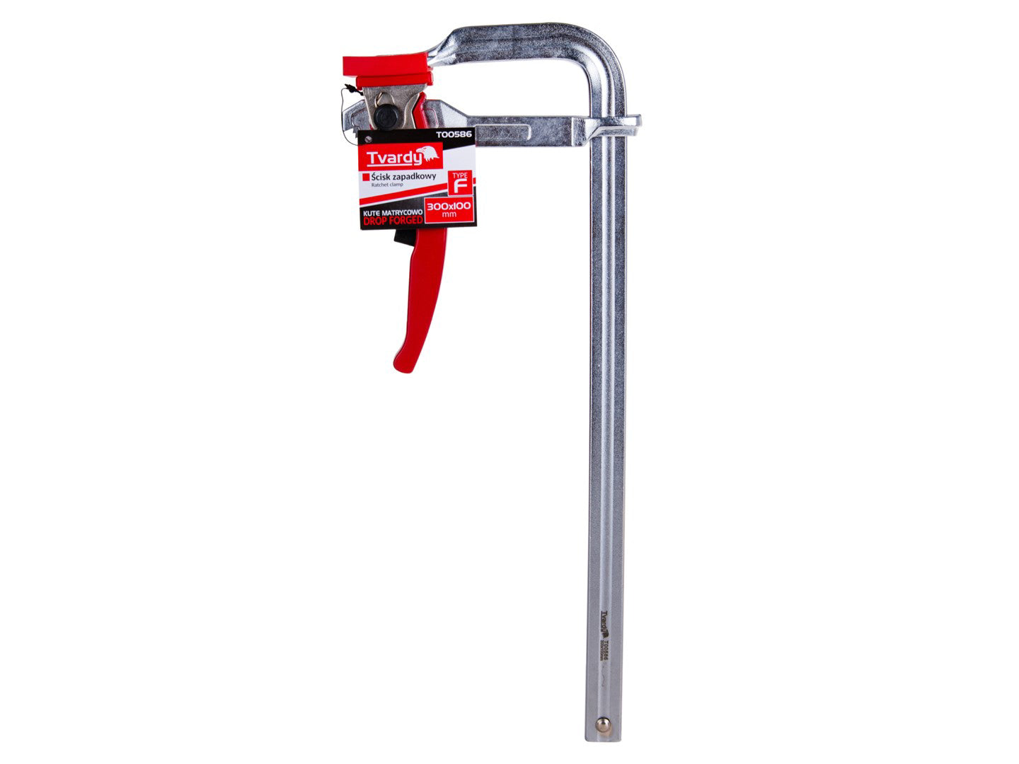 Clema de tamplarie tip F cu clichet, 300 x 100 mm, Tvardy T00586