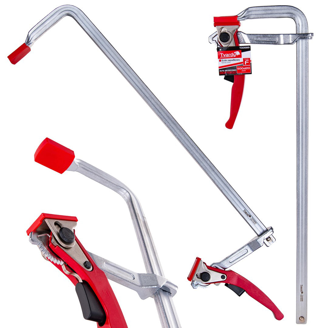 Clema de tamplarie tip F cu clichet, 500 x 120 mm, Tvardy T00589