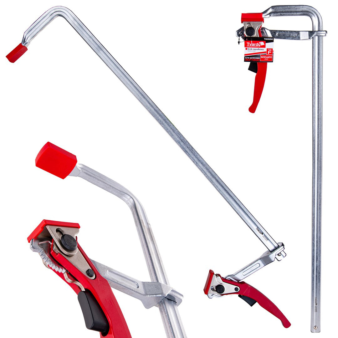 Clema de tamplarie tip F cu clichet, 600 x 120 mm, Tvardy T00590