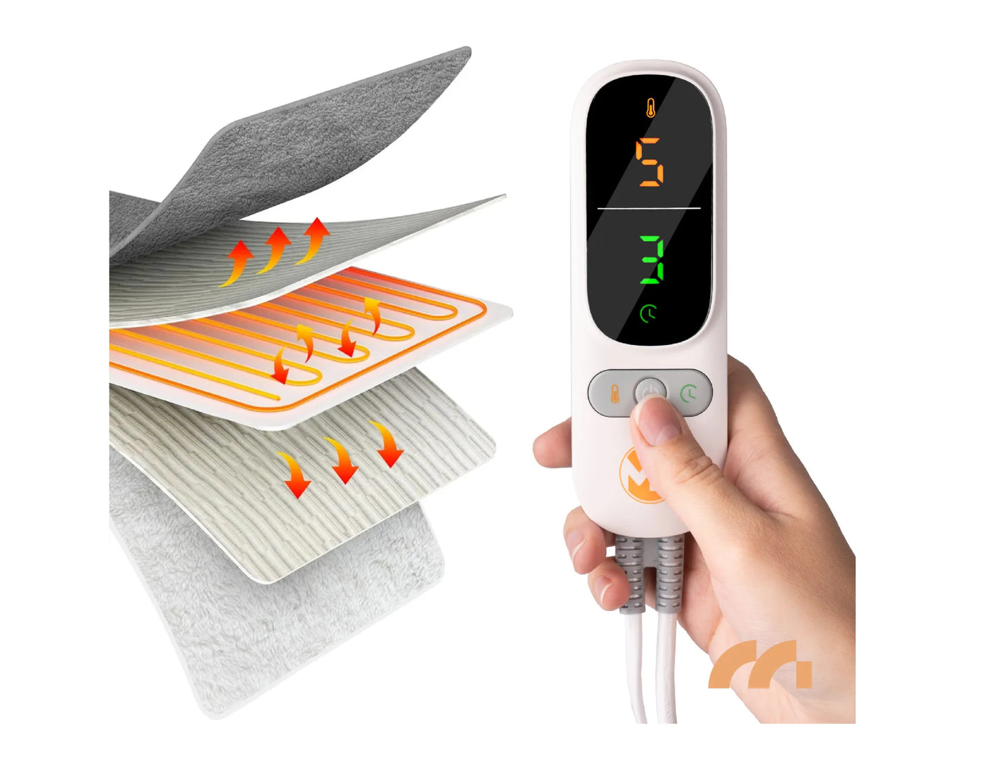 Patura electrica cu temporizator si telecomanda, 180 x 160 cm, MalTec 112007