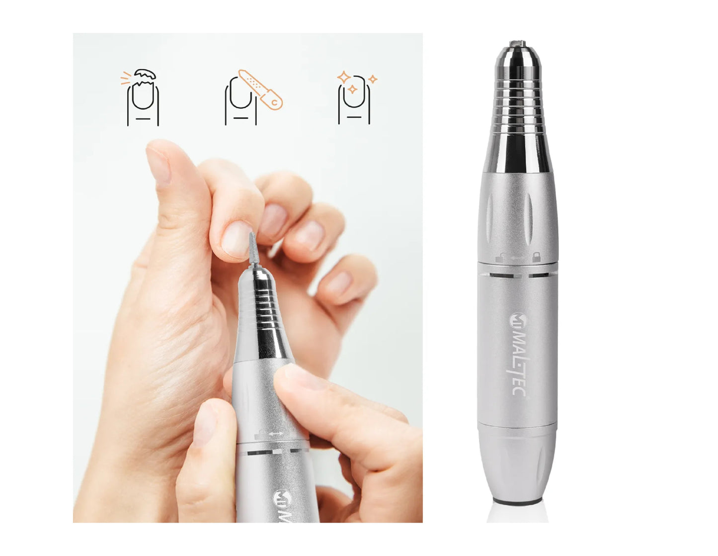 Set freza profesionala pentru unghii cu accesorii, MalTec 111450