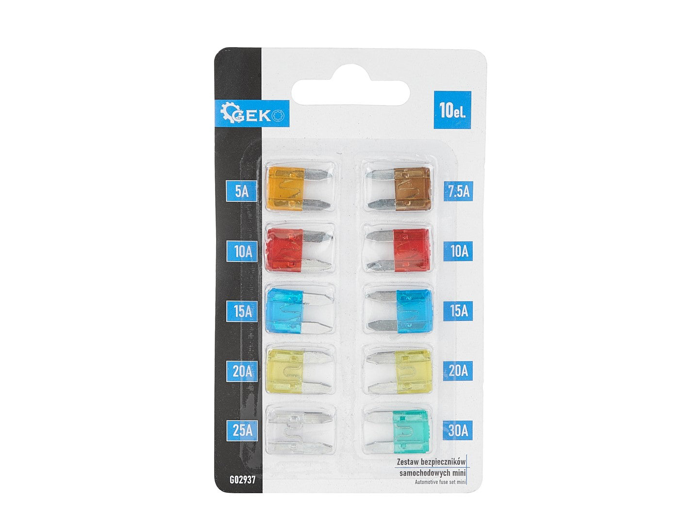 Set mini sigurante auto, 10 elemente, Geko G02937