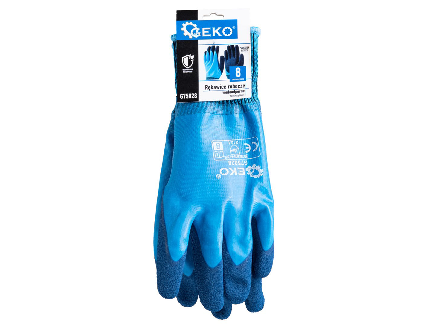 Manusi de lucru impremeabile, poliester / latex, marimea 8, Geko G75028