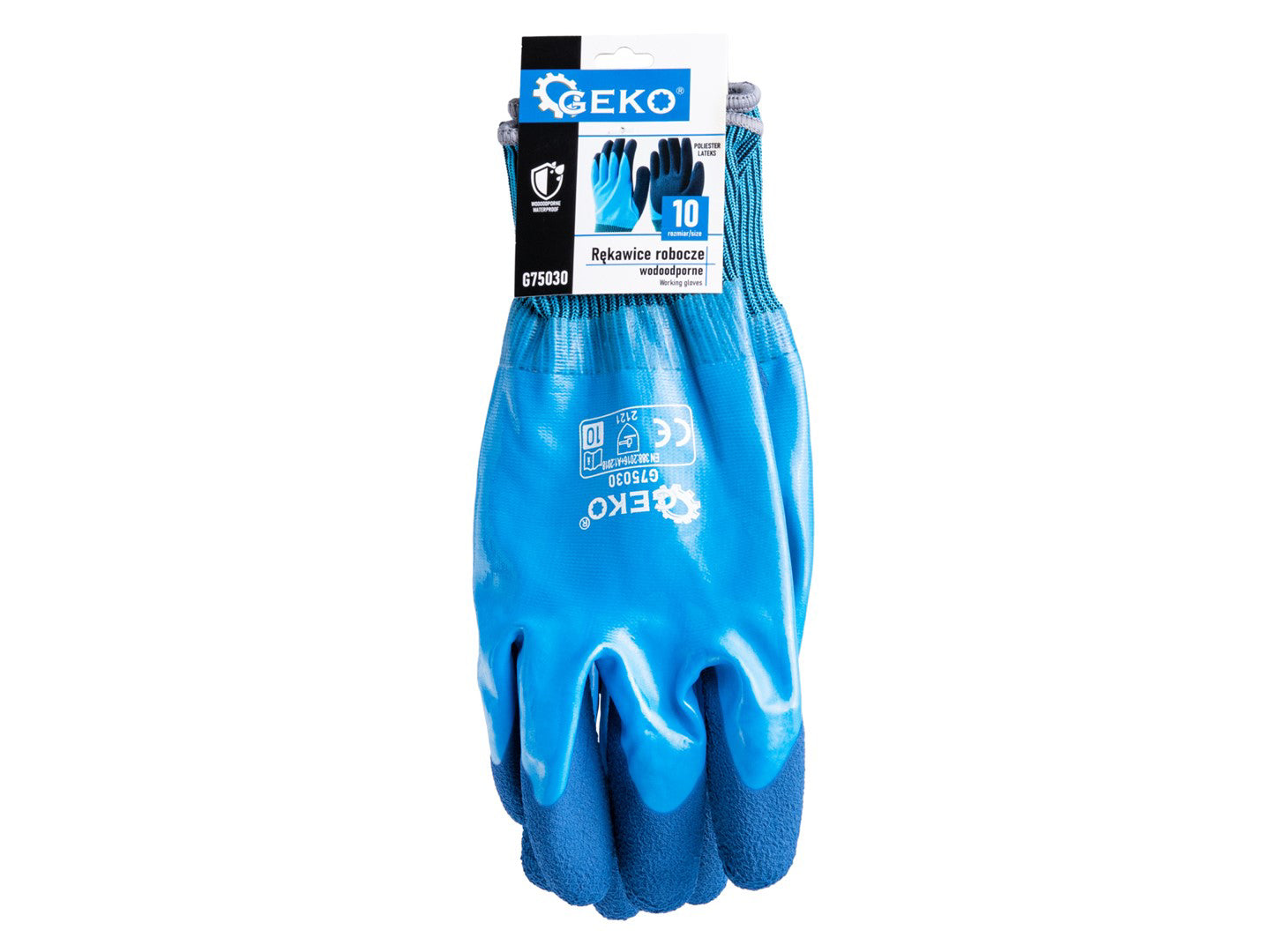 Manusi de lucru impermeabile, poliester / latex, marimea 10, Geko G75030