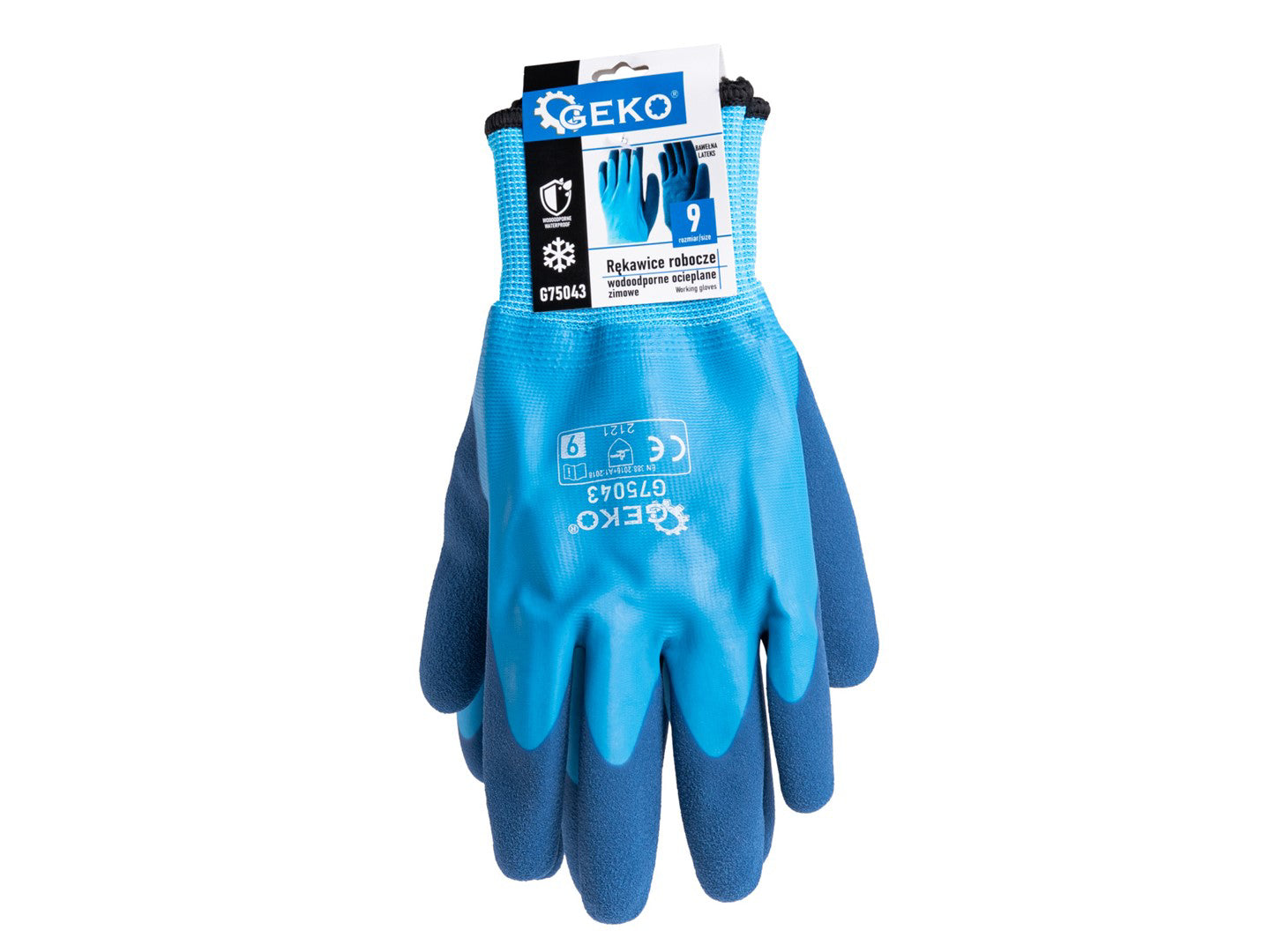 Manusi de iarna impermeabile izolate, bumbac / latex, marimea 9, Geko G75043