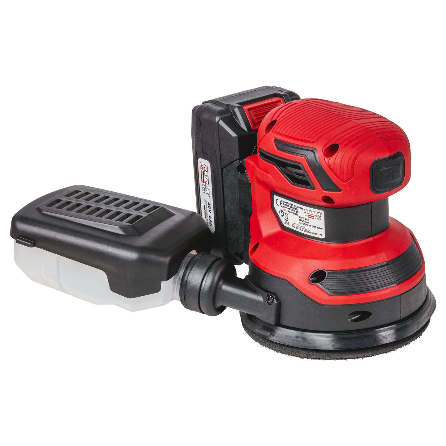 Slefuitor orbital RDP-KRSA20 cu acumulator, 125 mm, viteza variabila, Raider 030180