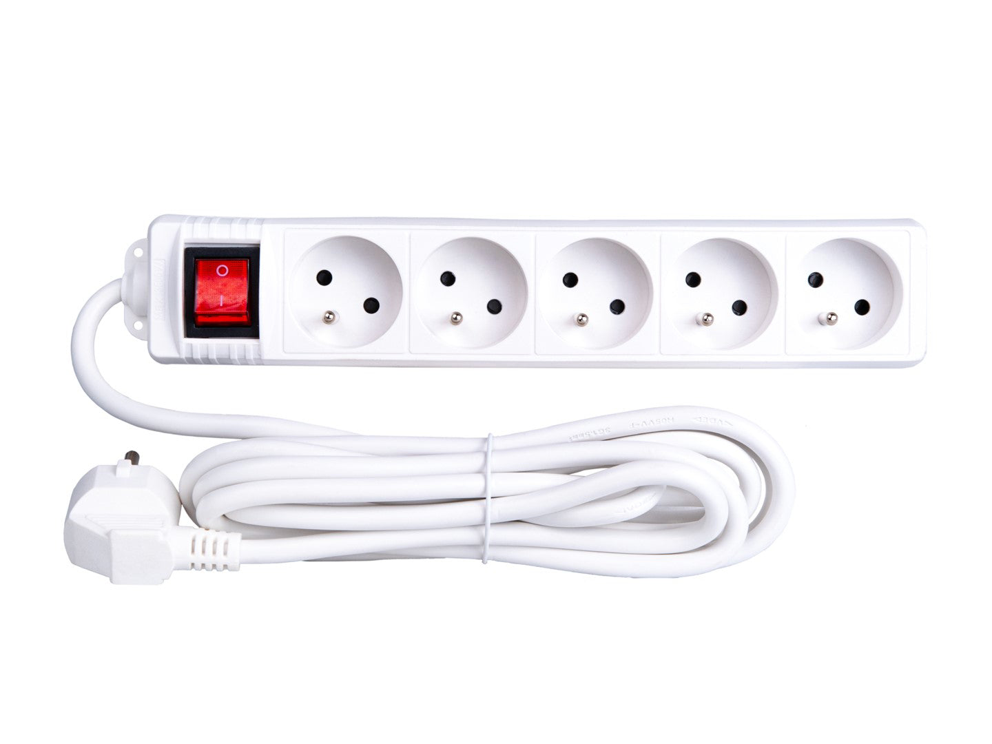 Prelungitor electric cu 5 prize, 3 m, alb, Keltin K00246B-B