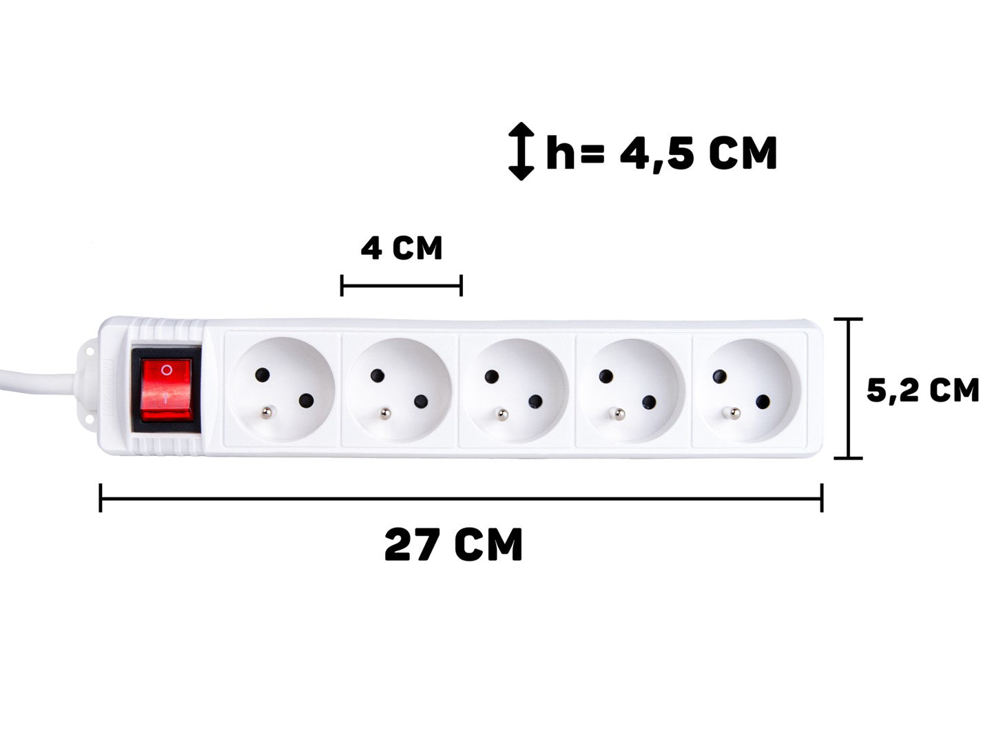 Prelungitor electric cu 5 prize, 3 m, alb, Keltin K00246B-B