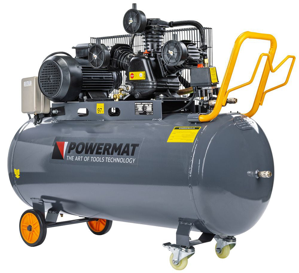 Compresor de aer industrial PM-KO-200T-400V, 3 kW, 200 l, Powermat PM1308