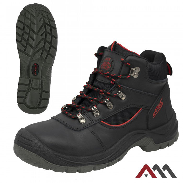 Bocanci de lucru BTCRH Black cu varf de otel, piele granulata Crazy Horse, marimea 41, Artmas ART603012