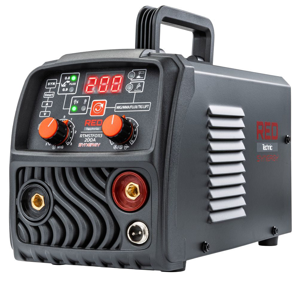 Aparat de sudura tip invertor, FCAW FLUX / MMA / TIG-LIFT, 200 A, Red Technic RTMSTF0113
