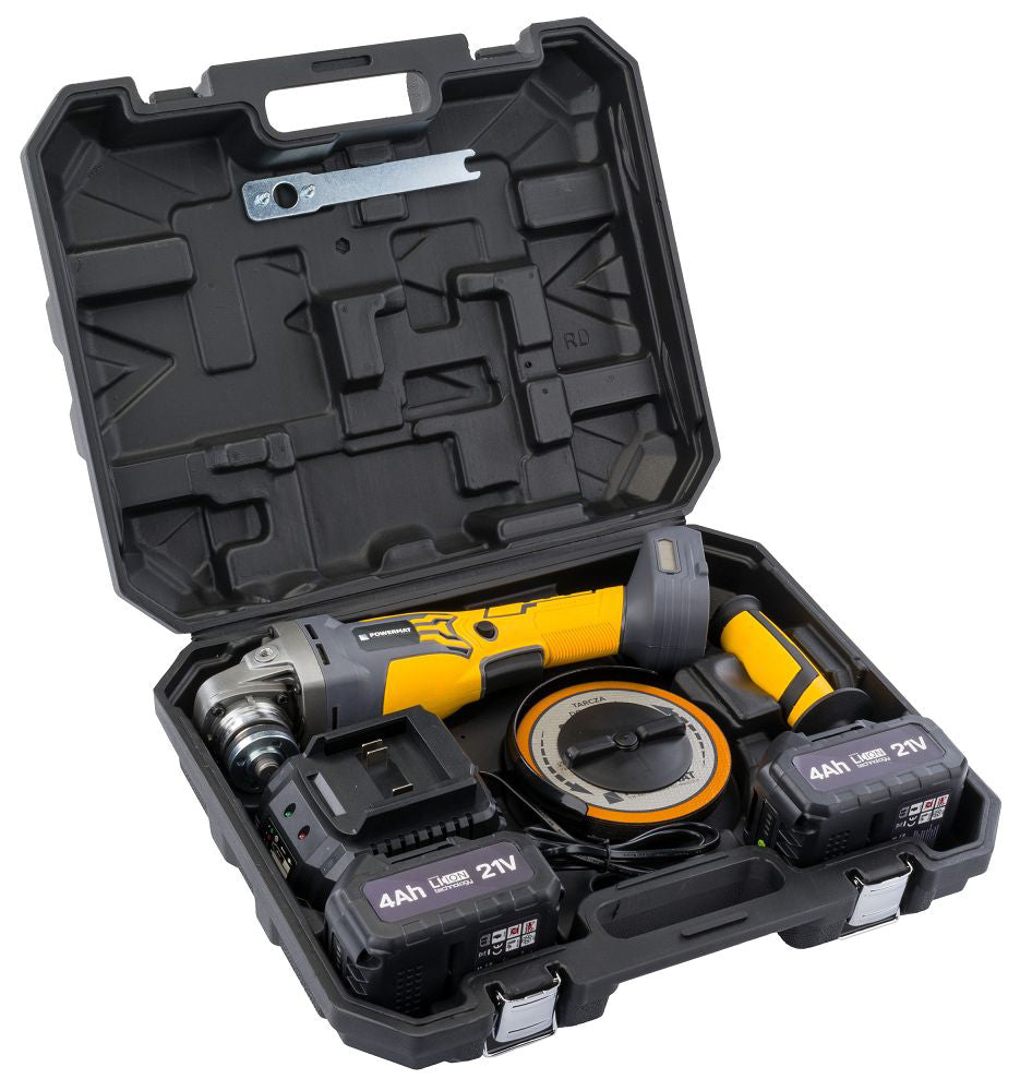 Polizor unghiular PM-SZK-4AHM, 2 x acumulator, 21 V, Powermat PM1320