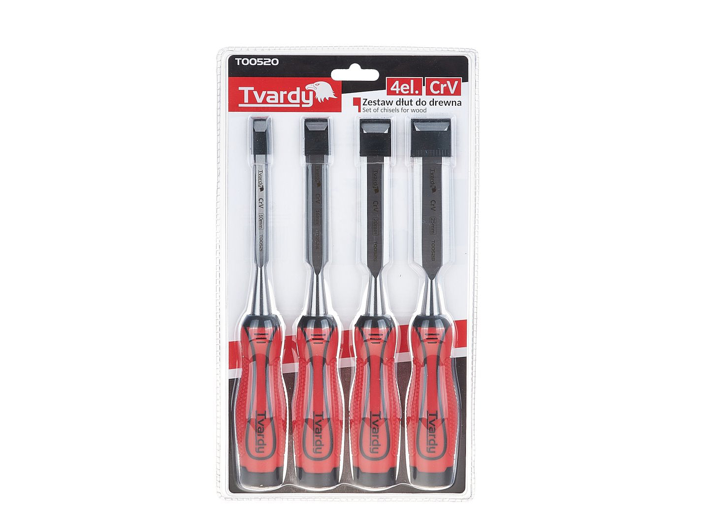 Set dalti Cr-V pentru lemn, 10-25 mm, 4 elemente, Tvardy T00520