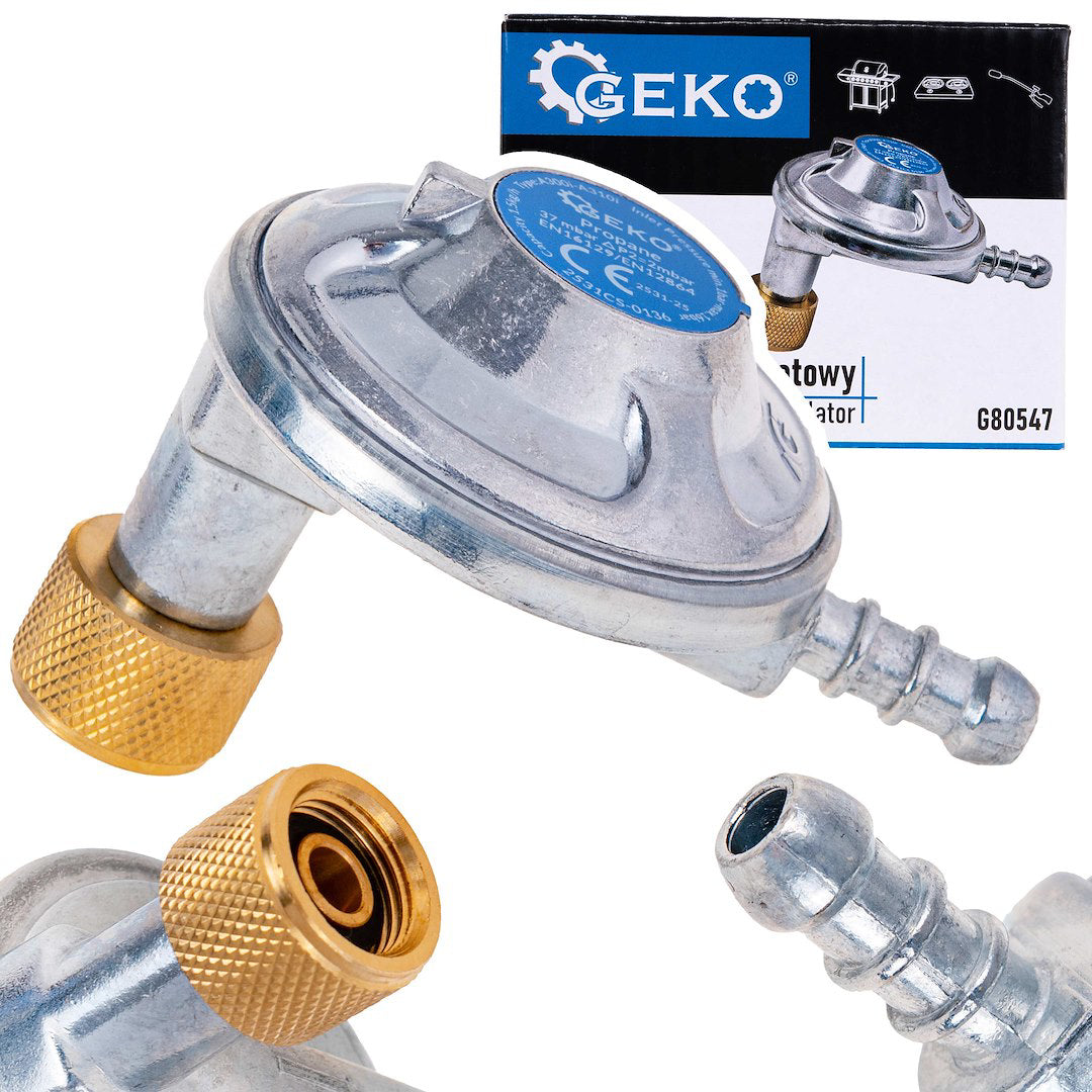 Reductor de gaz unghiular propan-butan, 37 mbar, 1.5 kg / h, Geko G80547