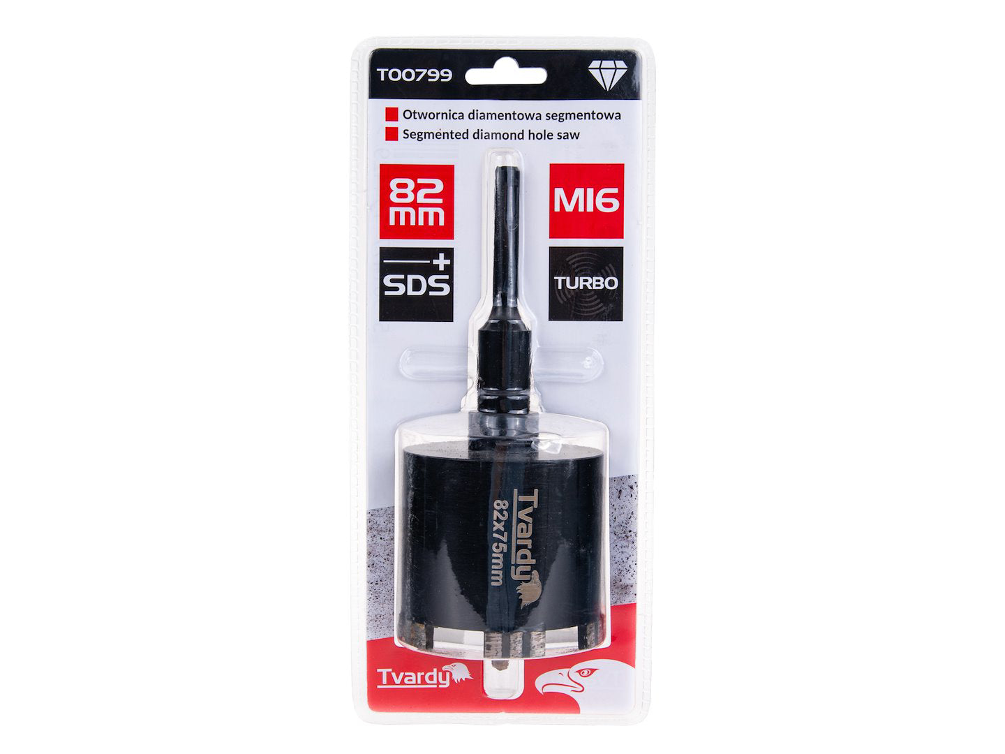 Carota diamantata turbo, 82 mm, prindere, SDS plus, Tvardy T00799