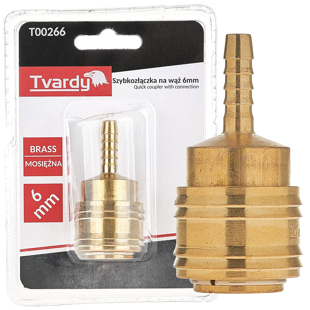 Adaptor rapid din alama tip mama, 6 mm, Tvardy T00266