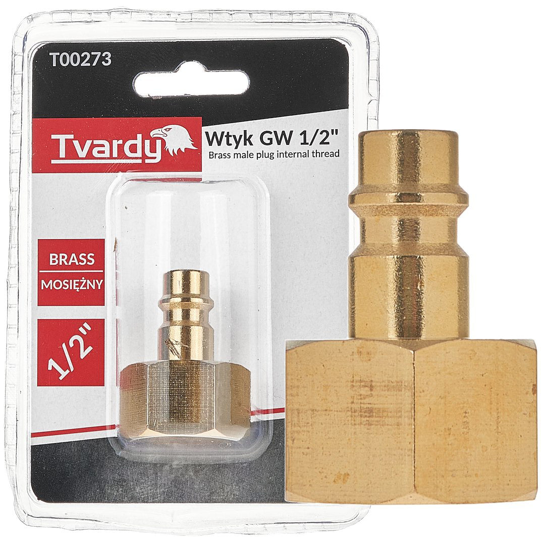 Conector rapid din alama tip tata, filet interior 1 / 2", Tvardy T00273