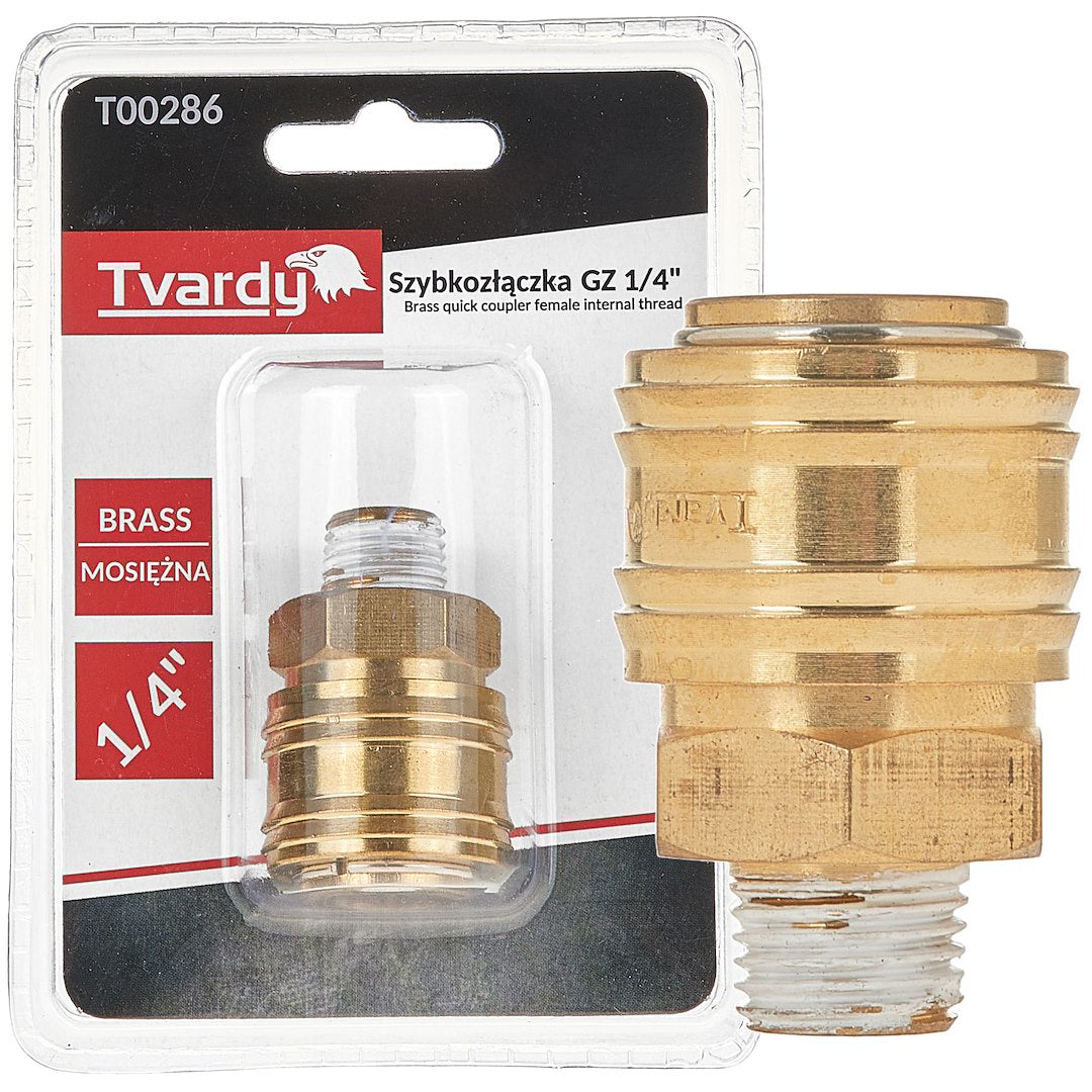 Conector rapid din alama tip mama, filet exterior 1 / 4", Tvardy T00286