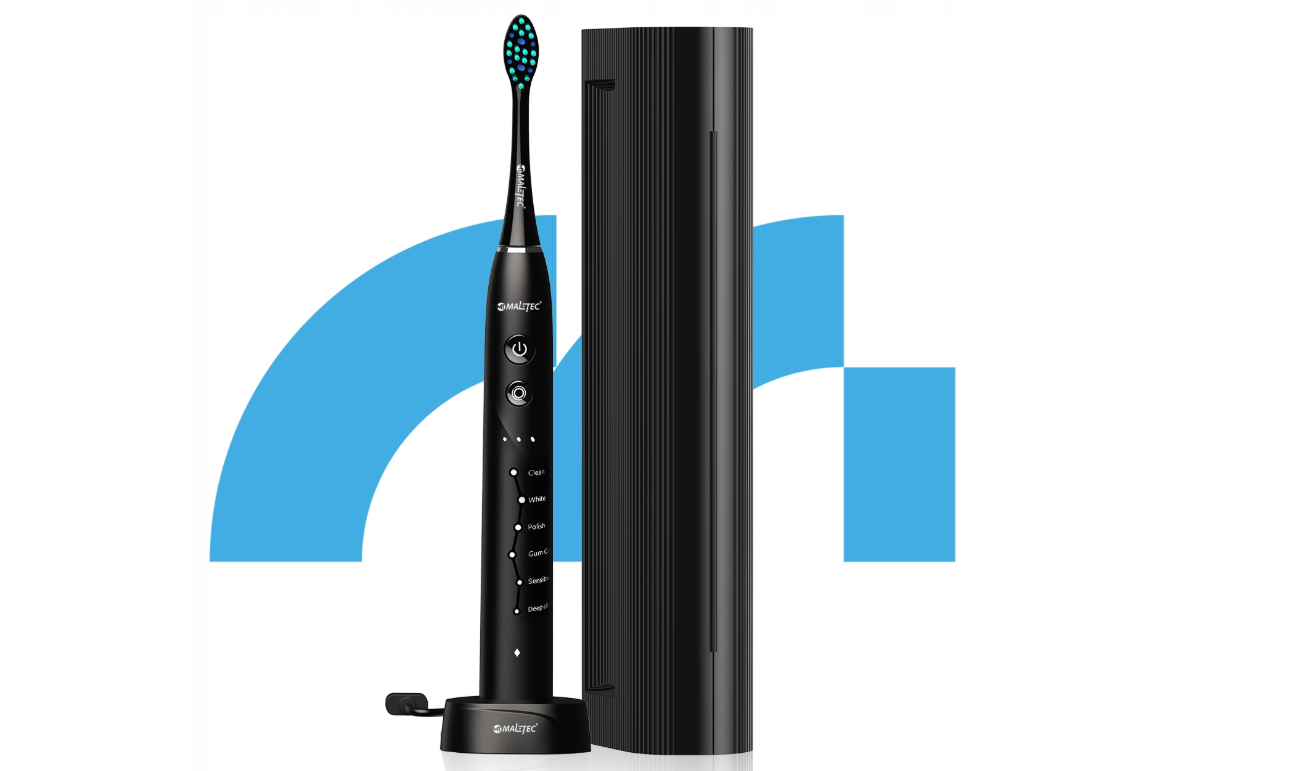 Set periuta de dinti SONIC PixieDent ONYX, 6 capete rezerva, MalTec 111927