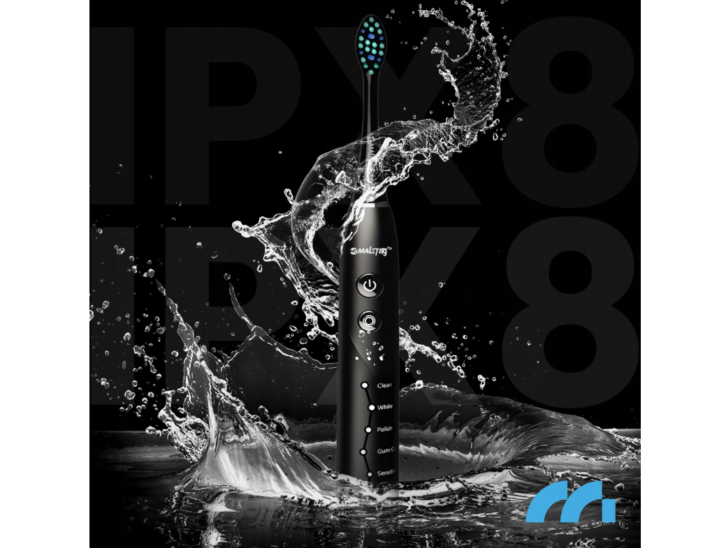 Set periuta de dinti SONIC PixieDent ONYX, 6 capete rezerva, MalTec 111927