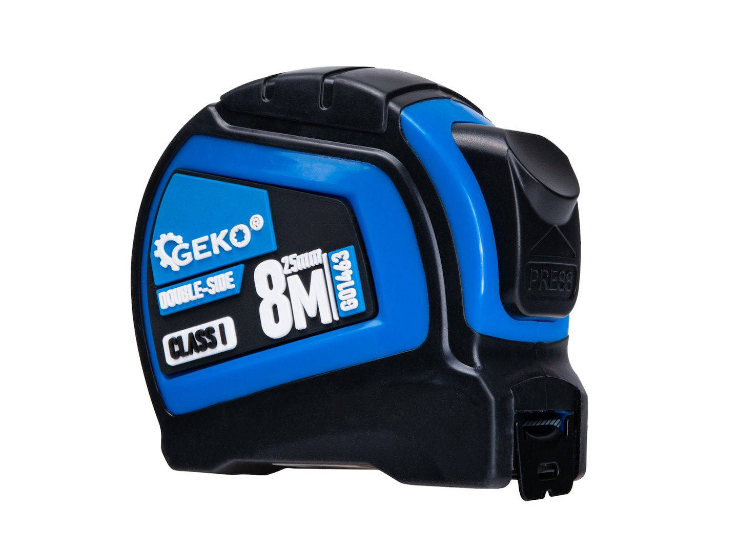 Ruleta cu 2 fete, oprire automata, 8 m x 25 mm, clasa I, Geko G01463