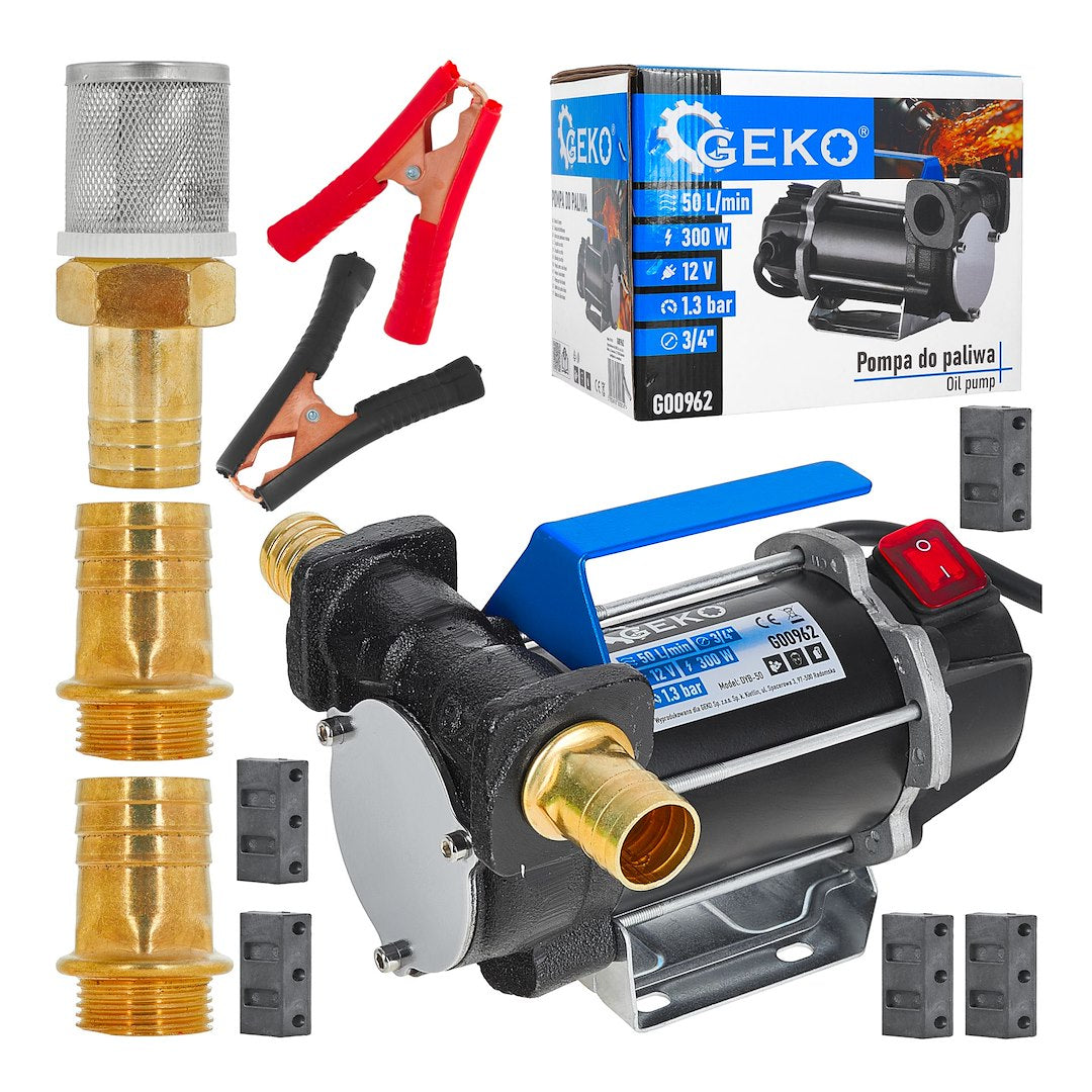 Pompa transfer combustibil diesel, 12 V, 300 W, Geko G00962