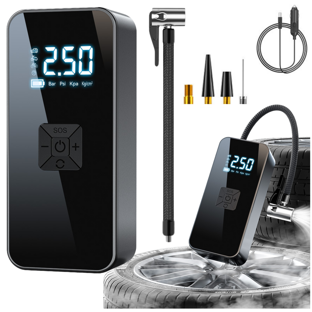 Mini compresor electric LED, 3 duze, Lean 21020