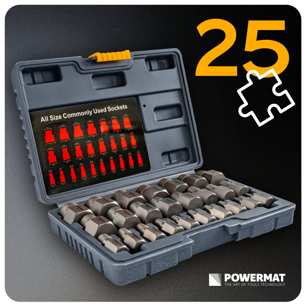 Set extractoare suruburi PM-ZWDS-25T, 25 piese, Powermat PM1618