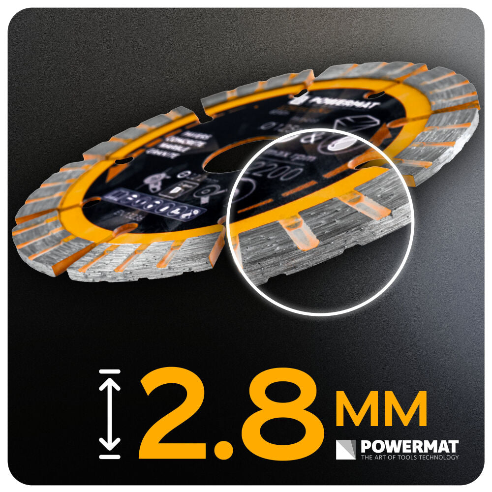 Disc diamantat segmentat PM-TDCS-1255T, 125 mm, Powermat PM1499